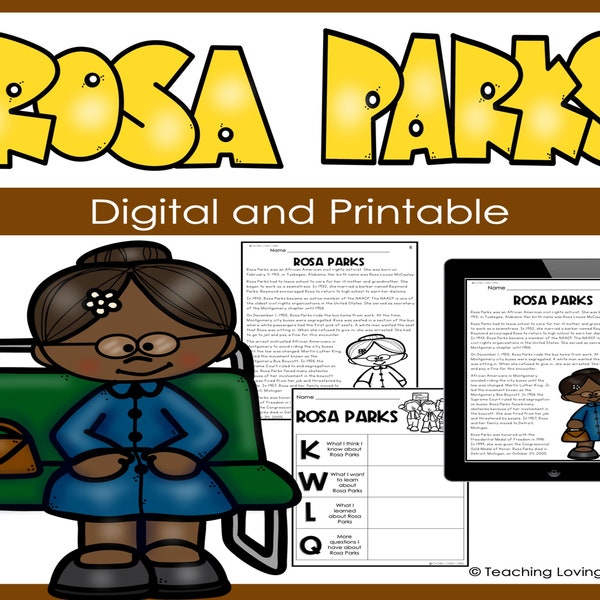 Black History Month | Women's History Month | Rosa Parks Reading Comprehension