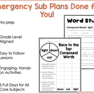 Fourth Grade Emergency Sub Plans: No-prep Back to School Binder - Etsy