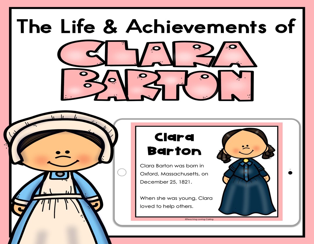 Women's History Reading Comprehension Clara Barton Etsy