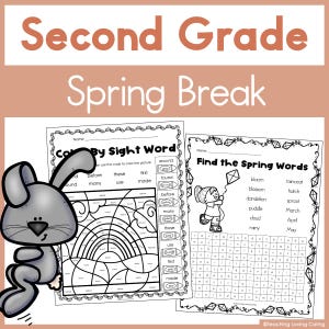 Second Grade Spring Break Packet Independent Spring Themed Worksheets
