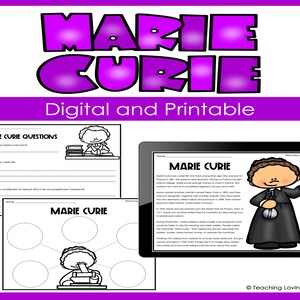 Marie Curie Women's History Reading Comprehension