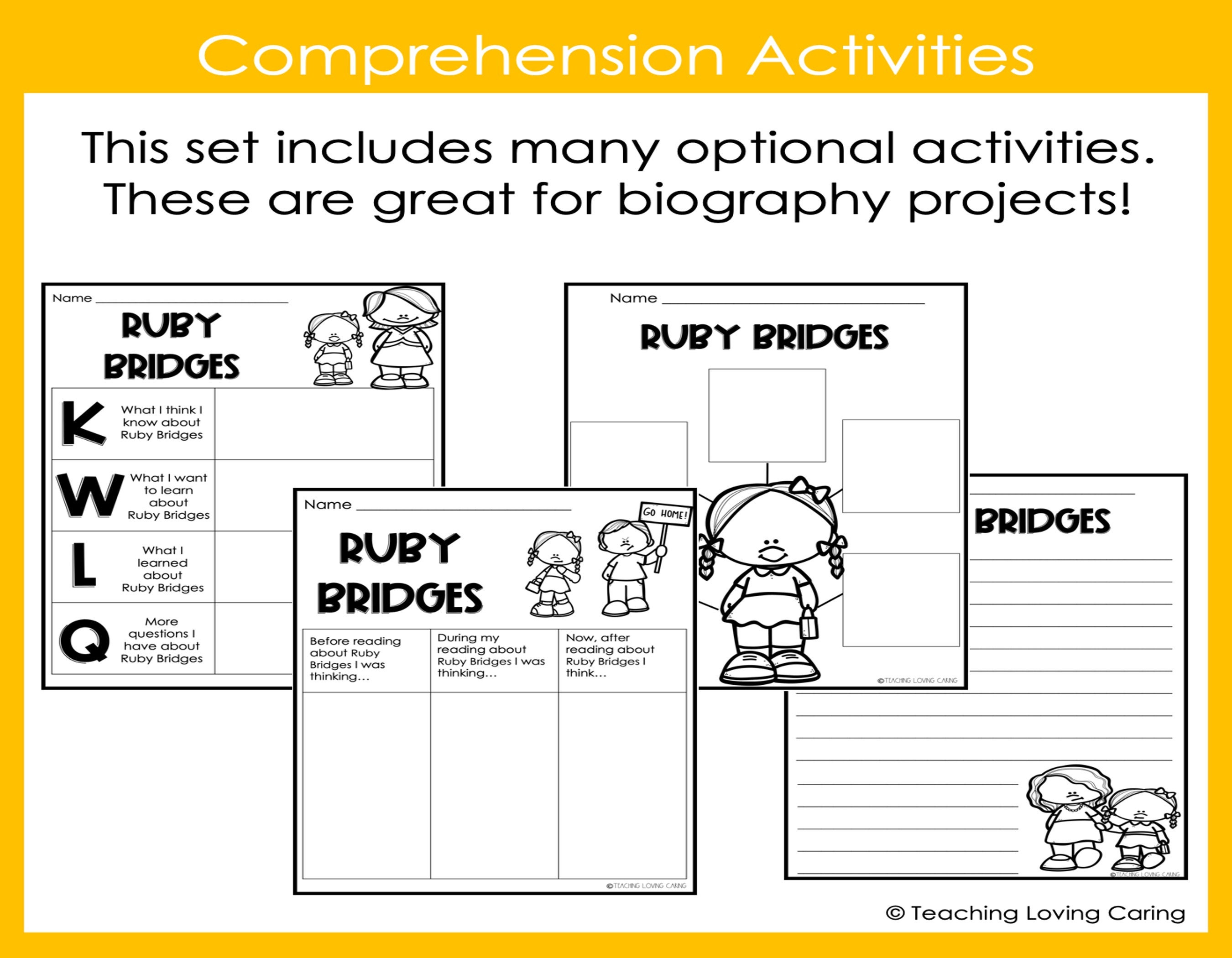 Ruby Bridges Reading Comprehension: Biography Research Project ...