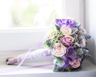 Beautiful Bespoke Hand Made Silk Flower Bridesmaid Bouquet