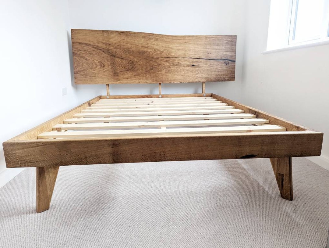 Solid Oak King Size Bed Frame, Country Style,rustic,solid Oak,handmade