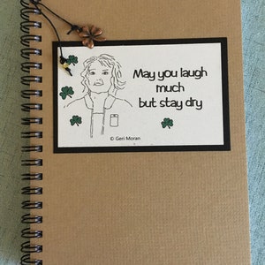 Funny Irish Humor 5x7 Notebook with Shamrock charm and bookmark for Irish women for funny friends image 2