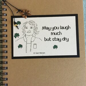 Funny Irish Humor 5x7 Notebook with Shamrock charm and bookmark for Irish women for funny friends image 3