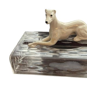 Mid Century, Clear ACRYLIC TISSUE HOLDER, Recessed  Oval Design, Merle Norman, Vanity Tissue Box, 1960&#39;s