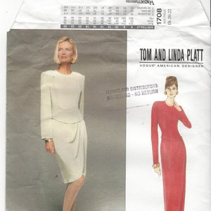 Uncut, VOGUE AMERICAN DESIGNER #1708, Misses Dress Tom & Linda Platt