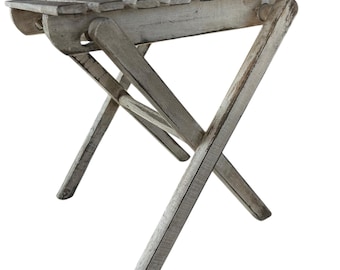Vintage, WOOD, Folding STOOL, Shabby Décor Style, Plant Stand