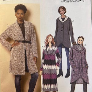 Butterick B6251 Sweater Jacket Coat Sewing Pattern, Size zz (LG-XLG-XXLG), Uncut