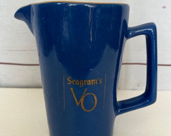 VINTAGE, SEAGRAM'S VO, Branded  Water Pitcher, Bar Ware,