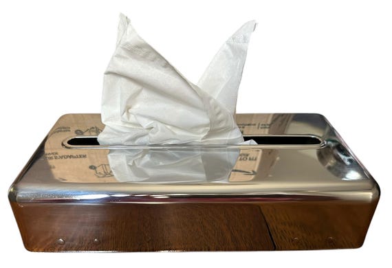 Mid Century Chrome Kleenex Dispenser: Industrial Tissue Box Cover