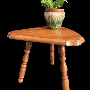 Mid Century Roxton Solid Wood Plant Stand or Foot Stool