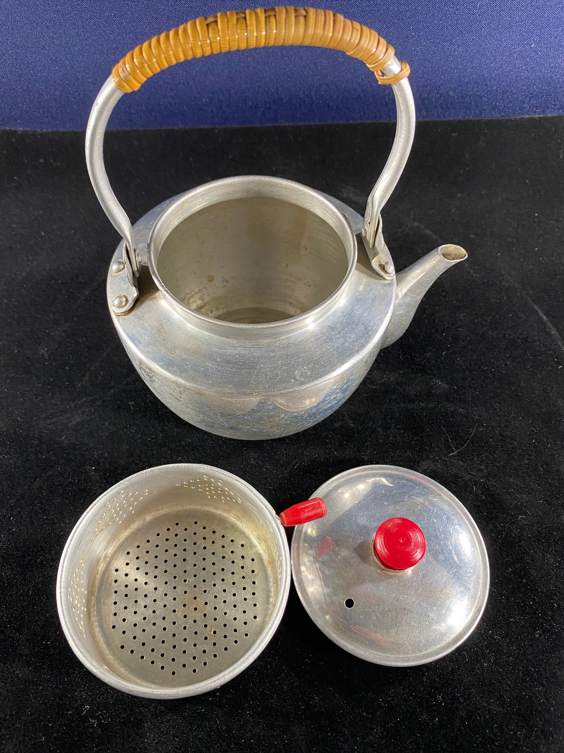 Vintage Metal Tea Pot Retro Tea Kettle with Strainer Etsy