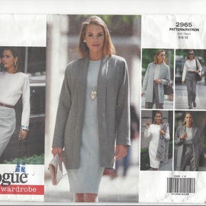 Uncut VOGUE CAREER WARDROBE #2865, Misses/Misses Petite, Jacket Dress Top Skirt Pants, Ladies Work Fashion