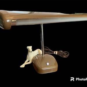 Mid Century, Goose Neck, Brown METAL DESK, Office Lamp, Industrial Office Decor