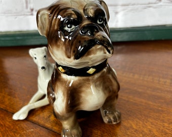 Mid Century, NAPCO BULLDOG, Coin BANK, Made in Japan, 7" high, Canine Companion