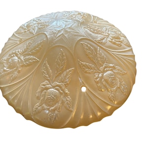Vintage, CARAMEL GLASS CEILING Shade, 3 Hole, Boho Style