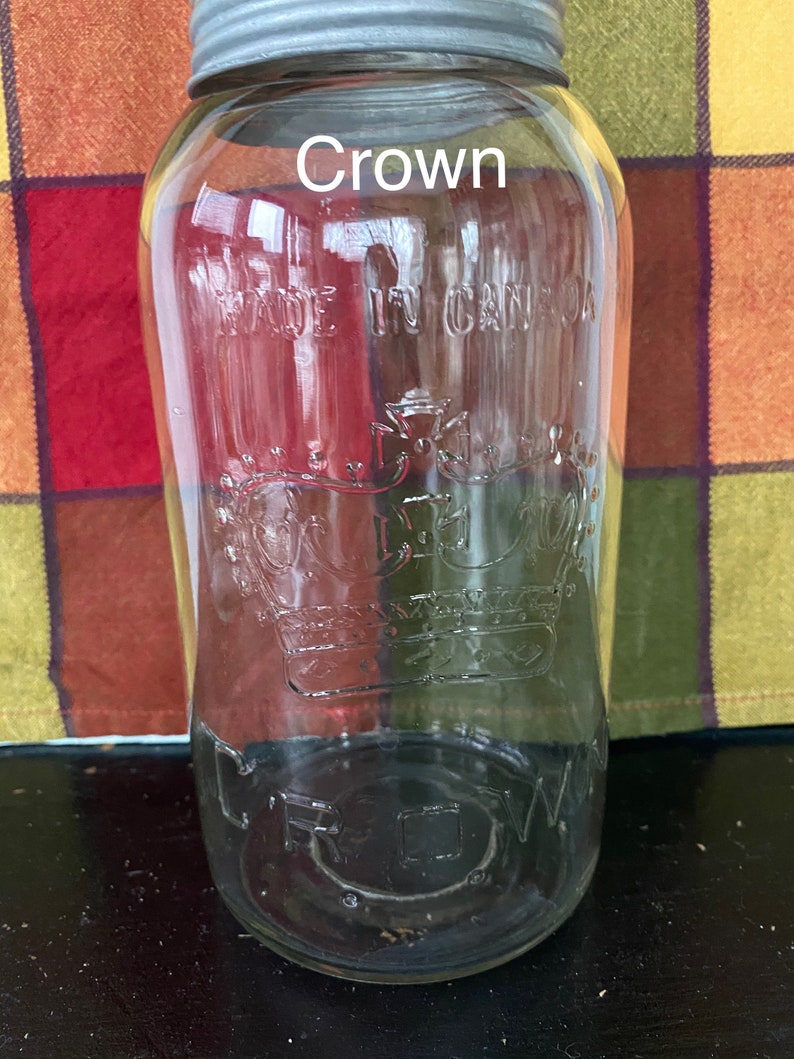 VINTAGE 1/2 Gallon MASON JARS Crown Mid West Corona Jewel Etsy Canada