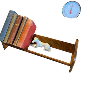 Vintage, WOOD BOOK HOLDER, Desk Top Style, Library Décor, Book Lover Gift, 19.&quot; Long