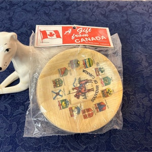 Vintage, Souvenir  Coasters, Set of 4, MOUNTY MOTIF, CANADIAN Coaster