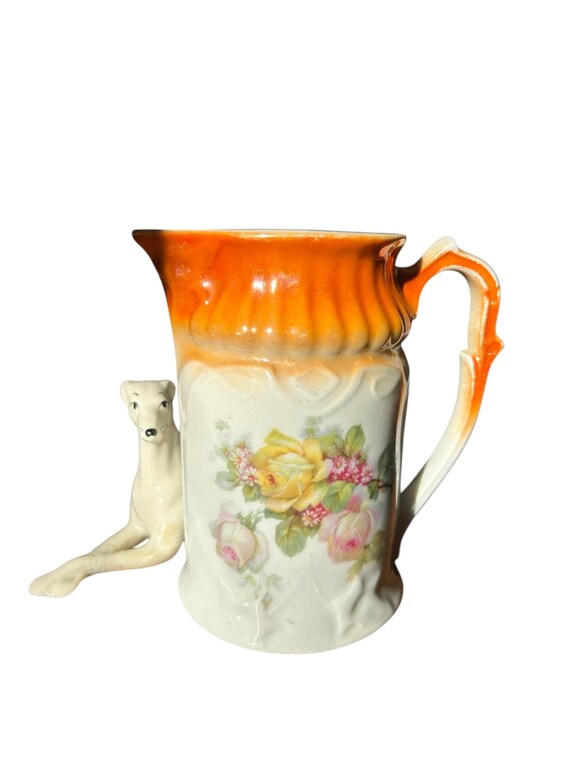 MILK PITCHER, Antique, Bavaria, Iridescent PORCELAIN Lusterware