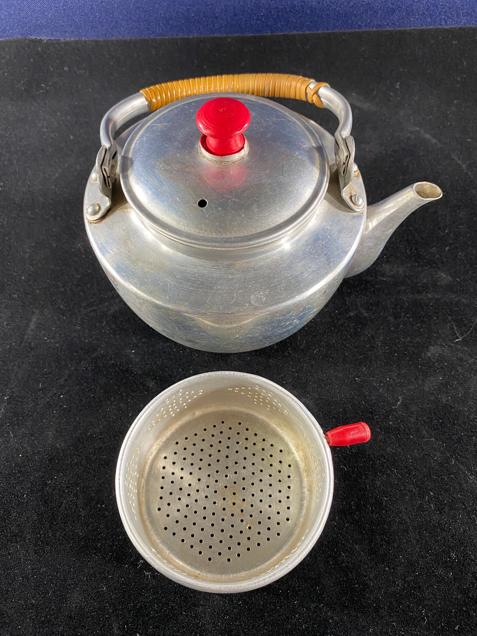 Vintage Metal Tea Pot Retro Tea Kettle with Strainer Etsy