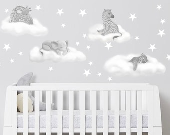 stickers animaux, stickers muraux safari, sticker mural safari, stickers safari, sticker chambre d'enfant, stickers muraux safari, décor de chambre d'enfant, stickers ele, bébé