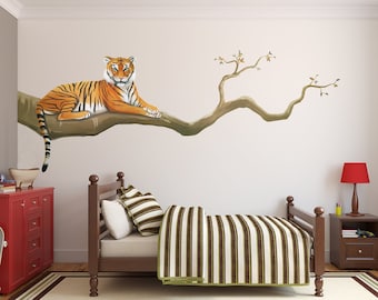 tiger wall decal, tiger wall decals, tiger decal, tiger decals, tiger wall sticker, Jungle wall decals, jungle wall stickers, jungle decals,