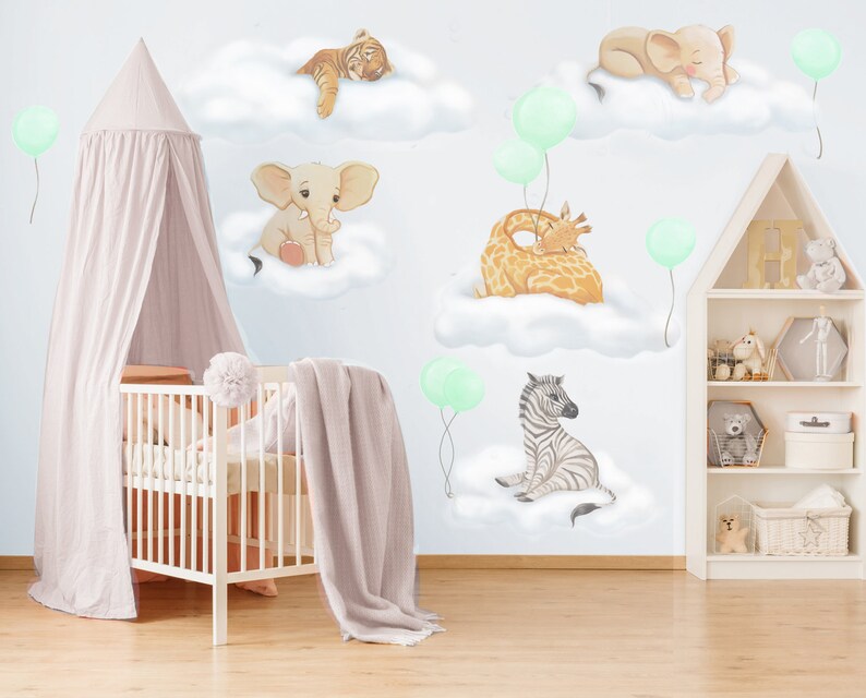 Nursery Decals Safari Wall Stickers Nursery Wall Decal Etsy
