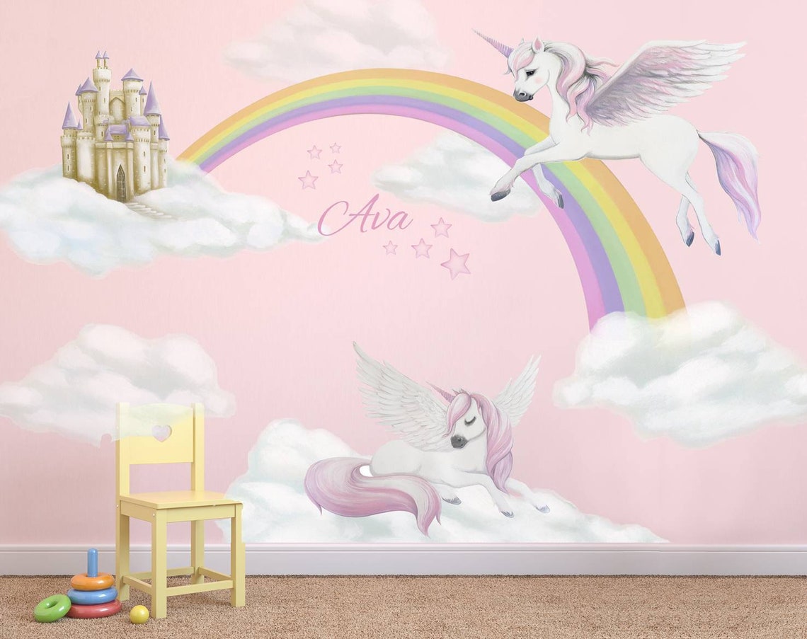 Unicorn Wall Decal Unicorn Decals Unicorn Wall Stickers Etsy UK