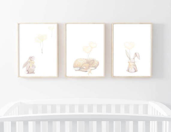 Rabbit Nursery Decor Rabbit Nursery Print Nursery Bunny Bunny Nursery Art