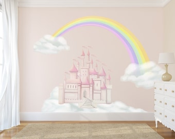 castle wall decal, castle decals, rainbow wall stickers, castle wall stickers, rainbow decal, castle decor, castle wall decal, castle mural