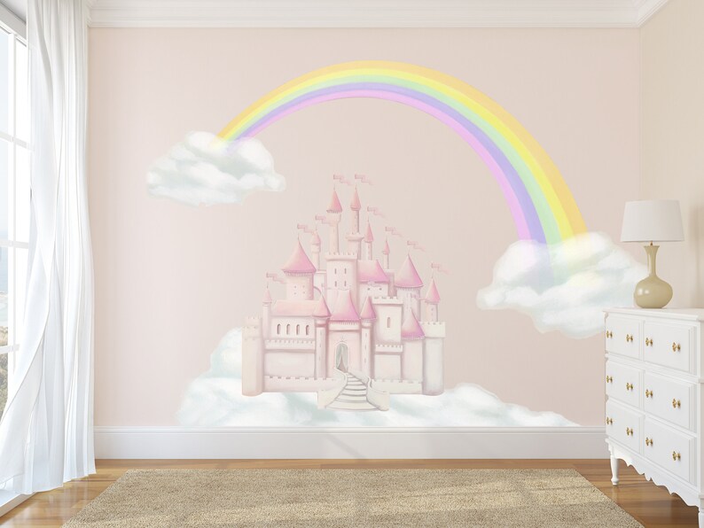 Castle Wall Decal Castle Decals Rainbow Wall Stickers Etsy UK