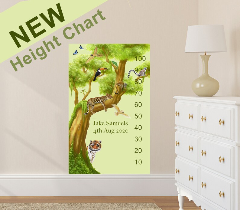 Height Chart Wall Height Chart Jungle Height Chart Childs Etsy UK