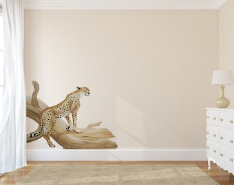 cheetah decal, cheetah wall decal, cheetah was sticker, cheetah wall stickers, safari wall decal, safari wall decals, safari decals, safari