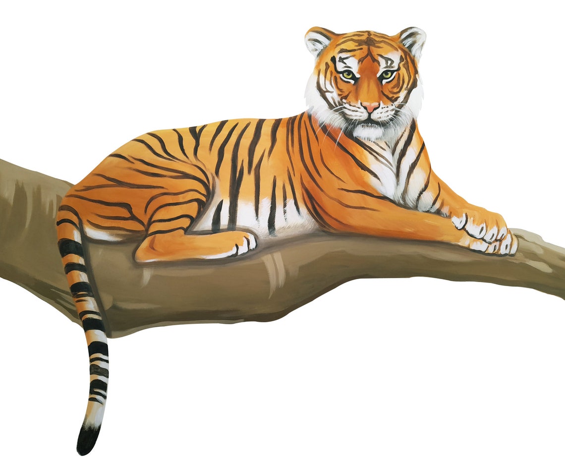 Tiger Wall Decal Tiger Wall Decals Tiger Decal Tiger Etsy