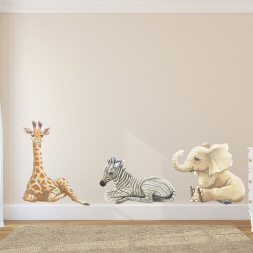Safari Animals Wall Decal Etsy