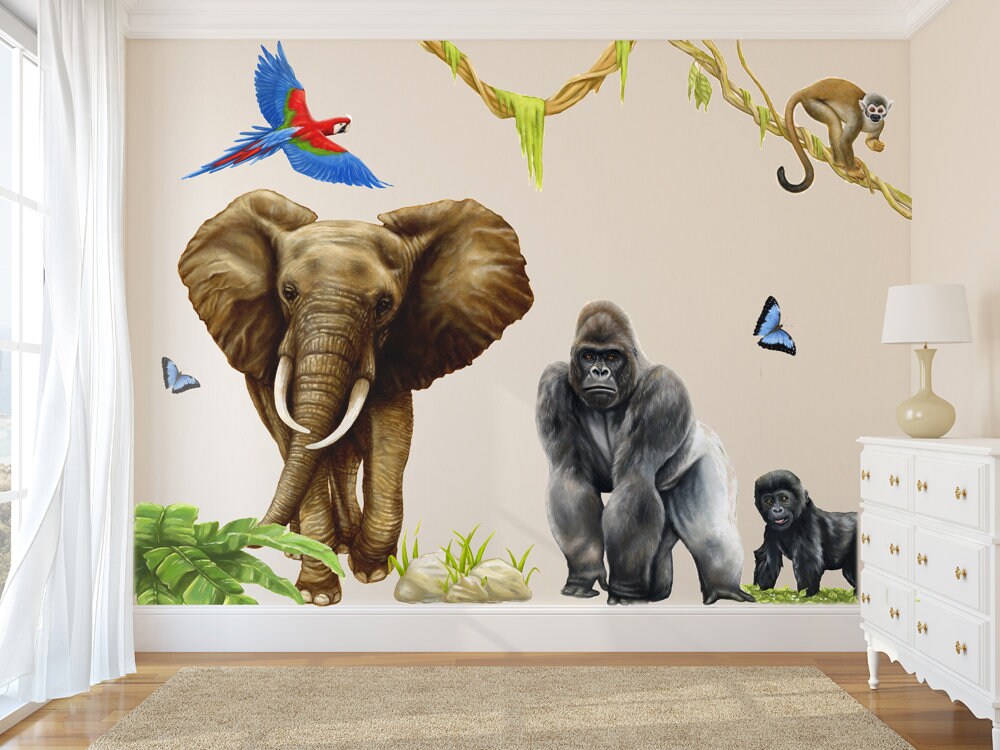 Jungle Wall Decals Jungle Wall Stickers Jungle Decals Etsy UK