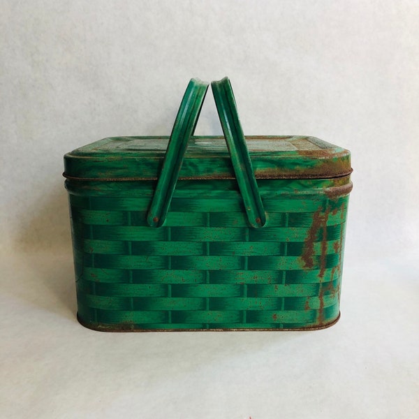Tin Picnic Basket Etsy
