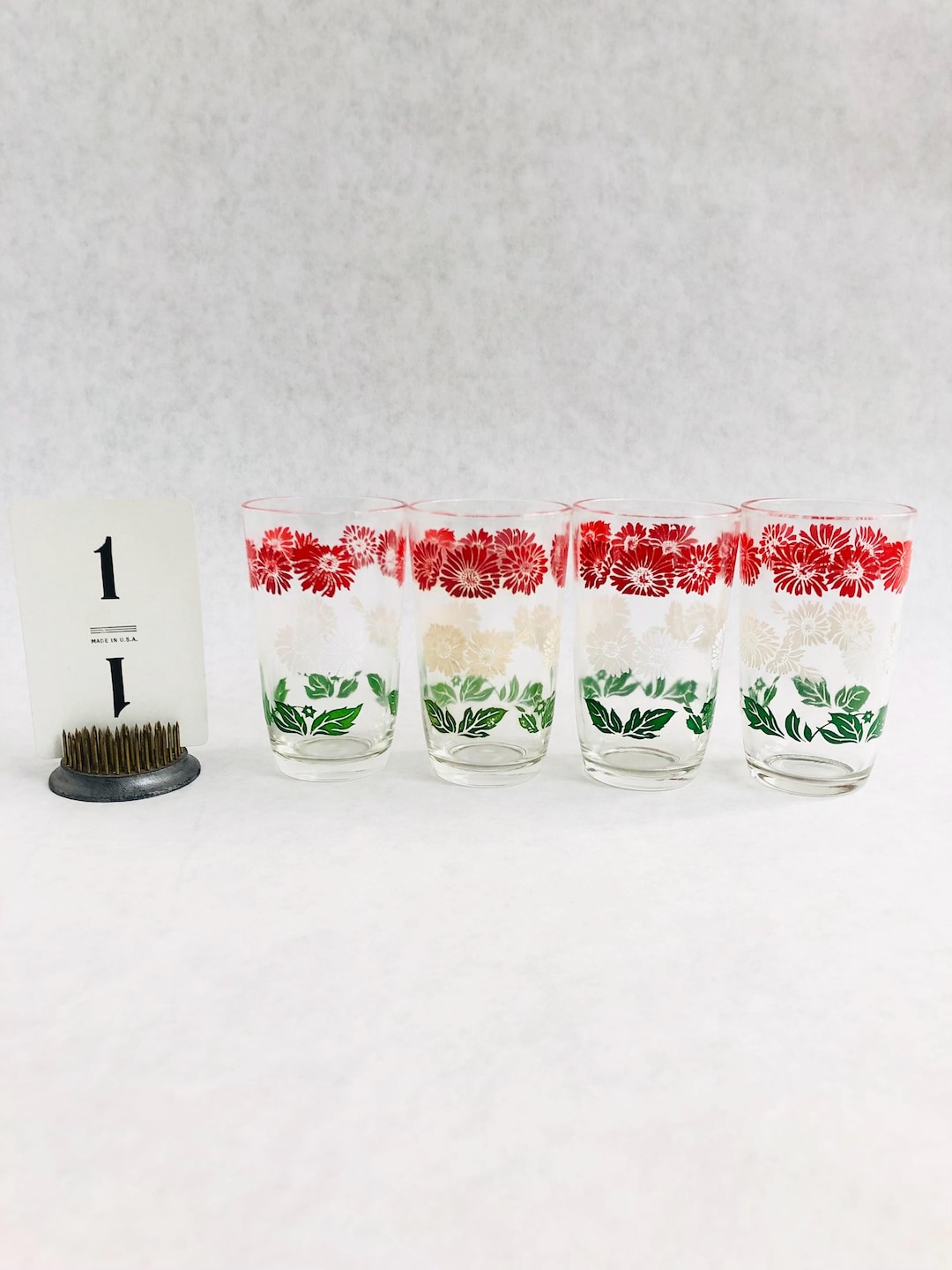Vintage Floral Juice Glasses, MCM Swanky Swig, Set of 4 - Etsy