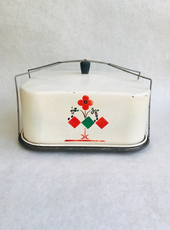 Vintage cake plate vintage cake carrier square cake carrier Etsy