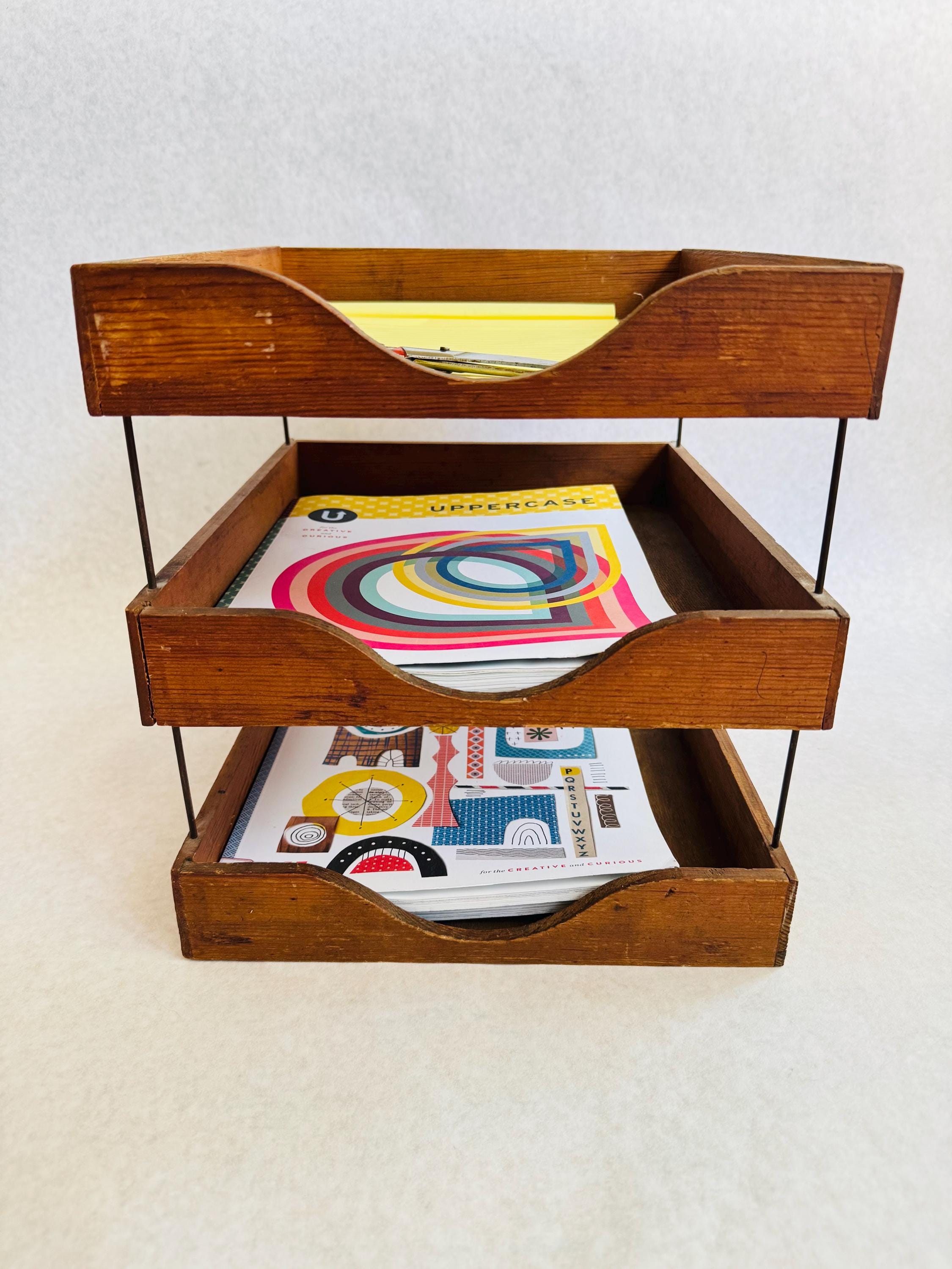 Vintage Tiered Letter Tray Organizer - Etsy