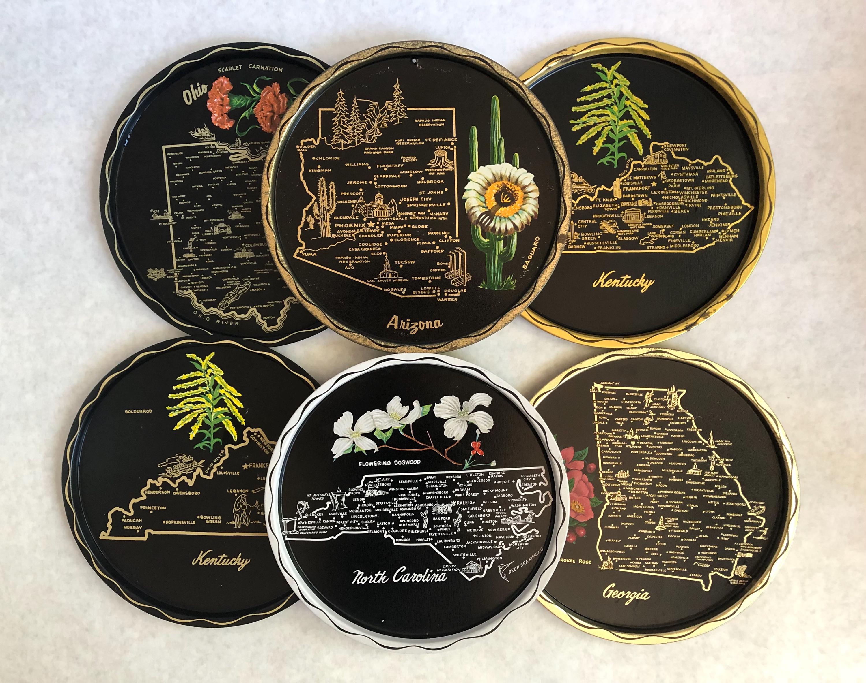 Vintage State Souvenir Tray, Mid-century Americana, Choice of