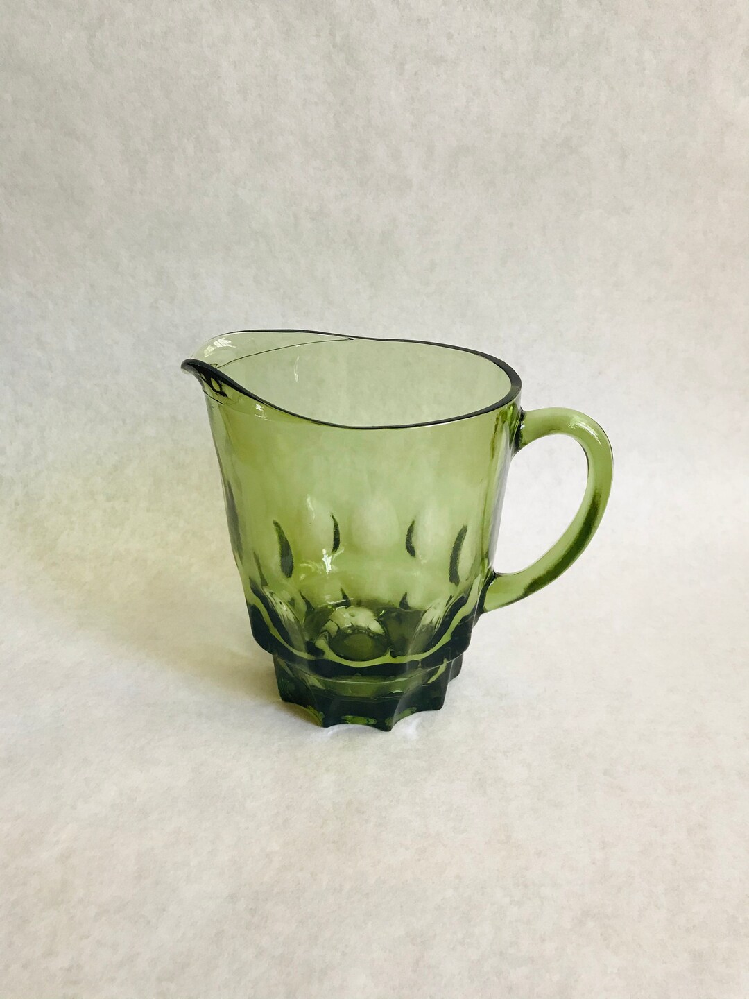 Vintage Green Pitcher Green Glass Pitcher Green Barware Etsy