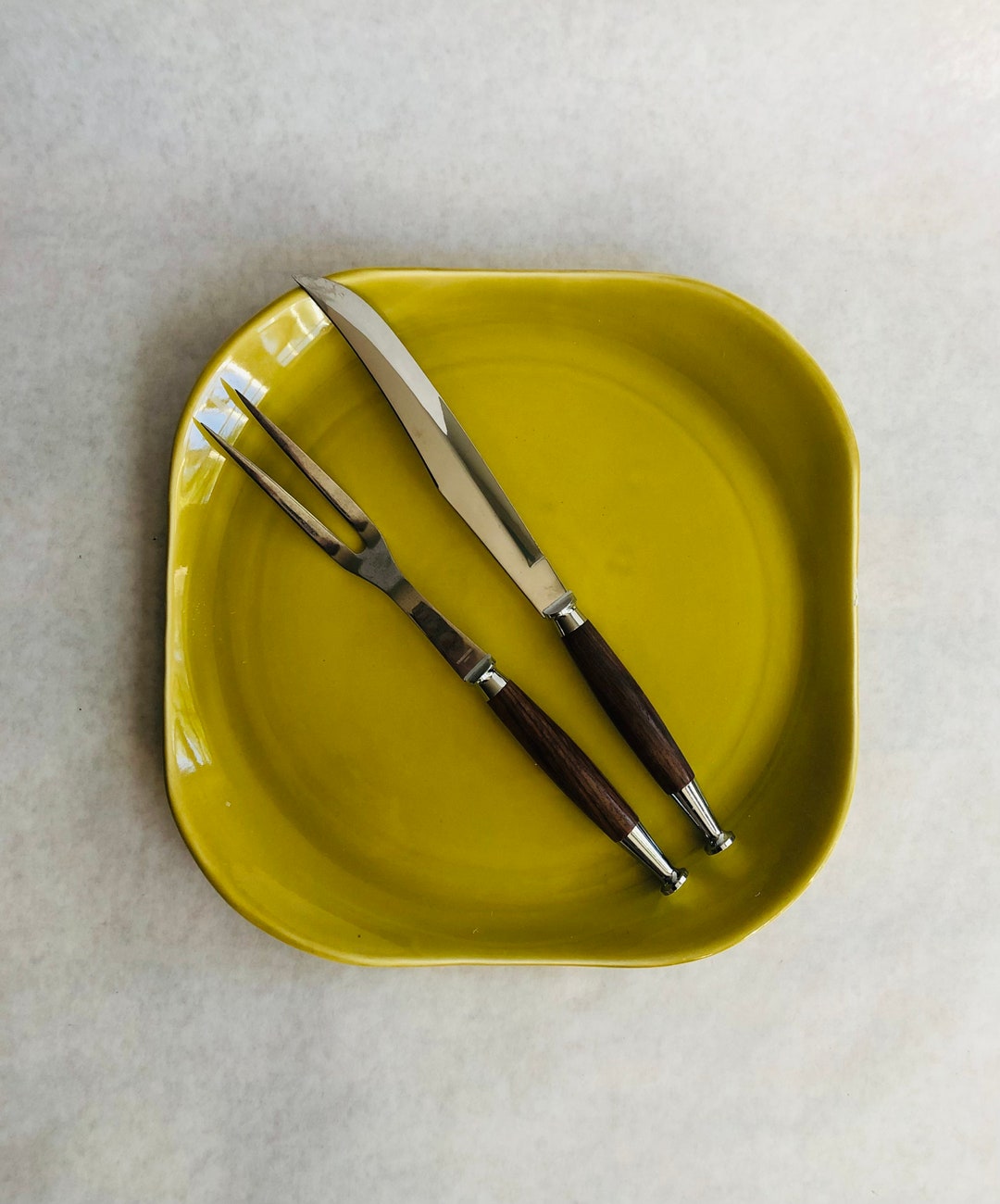 Vintage Carving Set Midcentury Carving Set Vintage Meat Fork Etsy