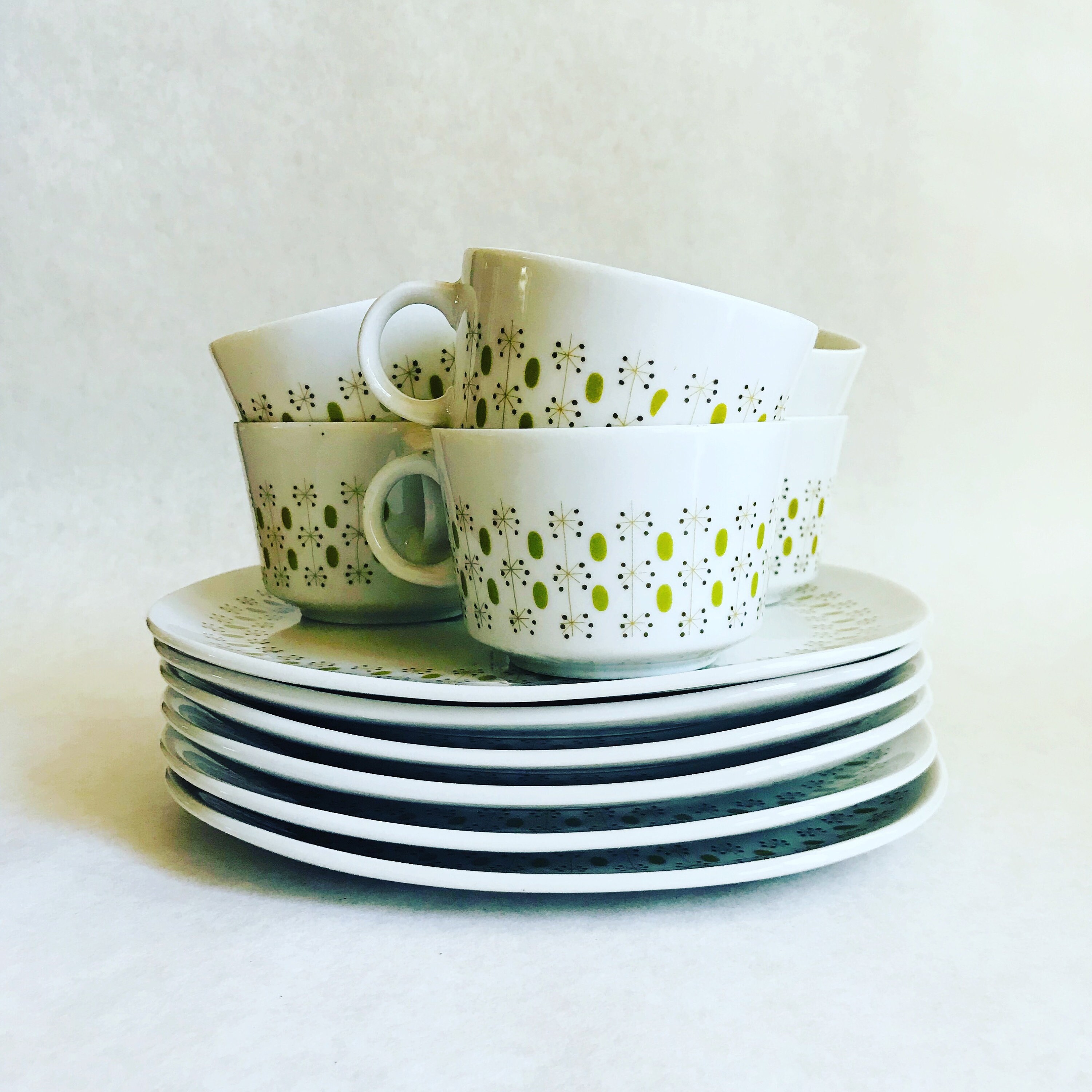 Vintage MCM snack plate sets vintage Yamaka plates and cup Etsy