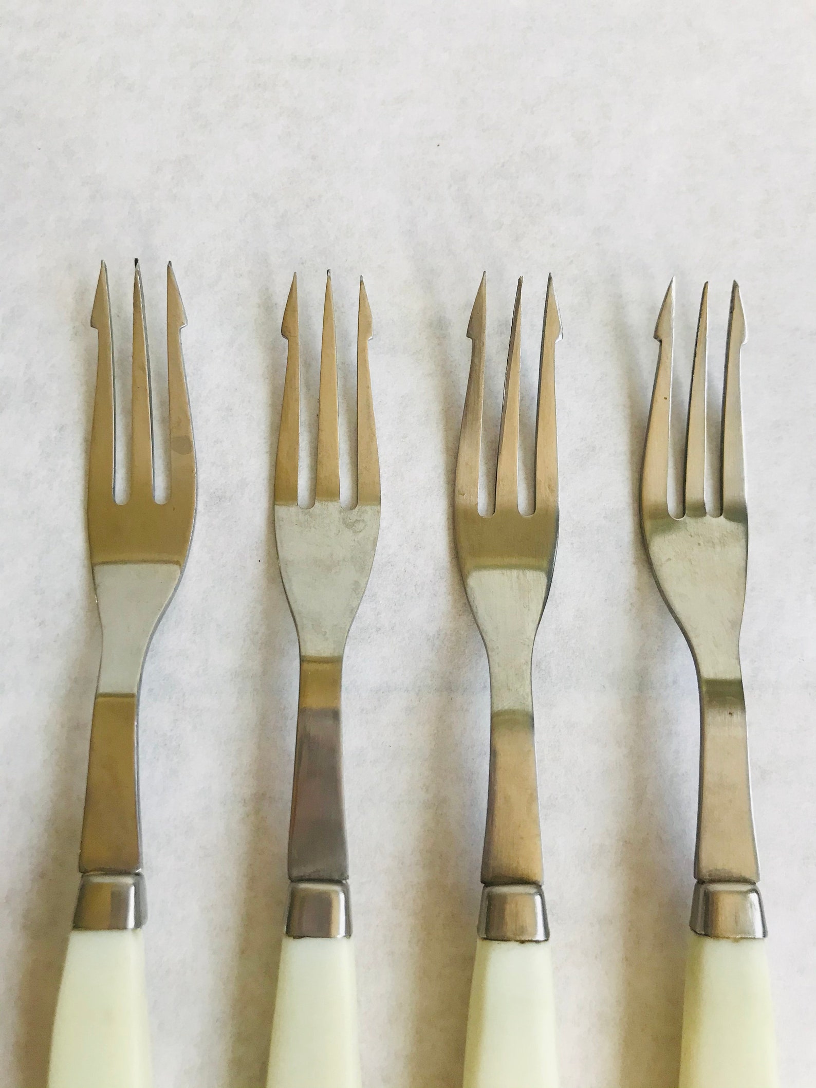 Vintage Dessert Forks Vintage Fondue Forks White Handled MCM Etsy