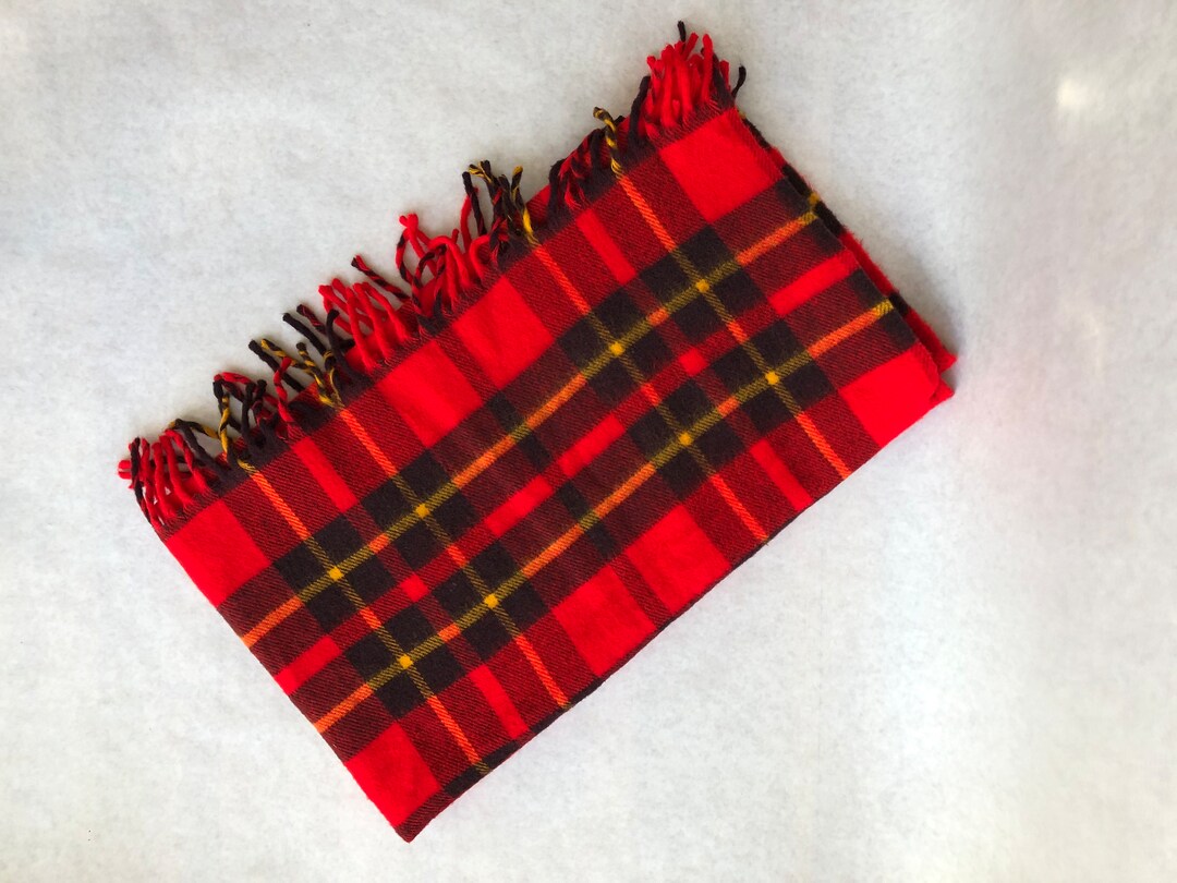 Vintage Faribo Red Plaid Blanket, Vintage Wool Plaid Blanket, Vintage