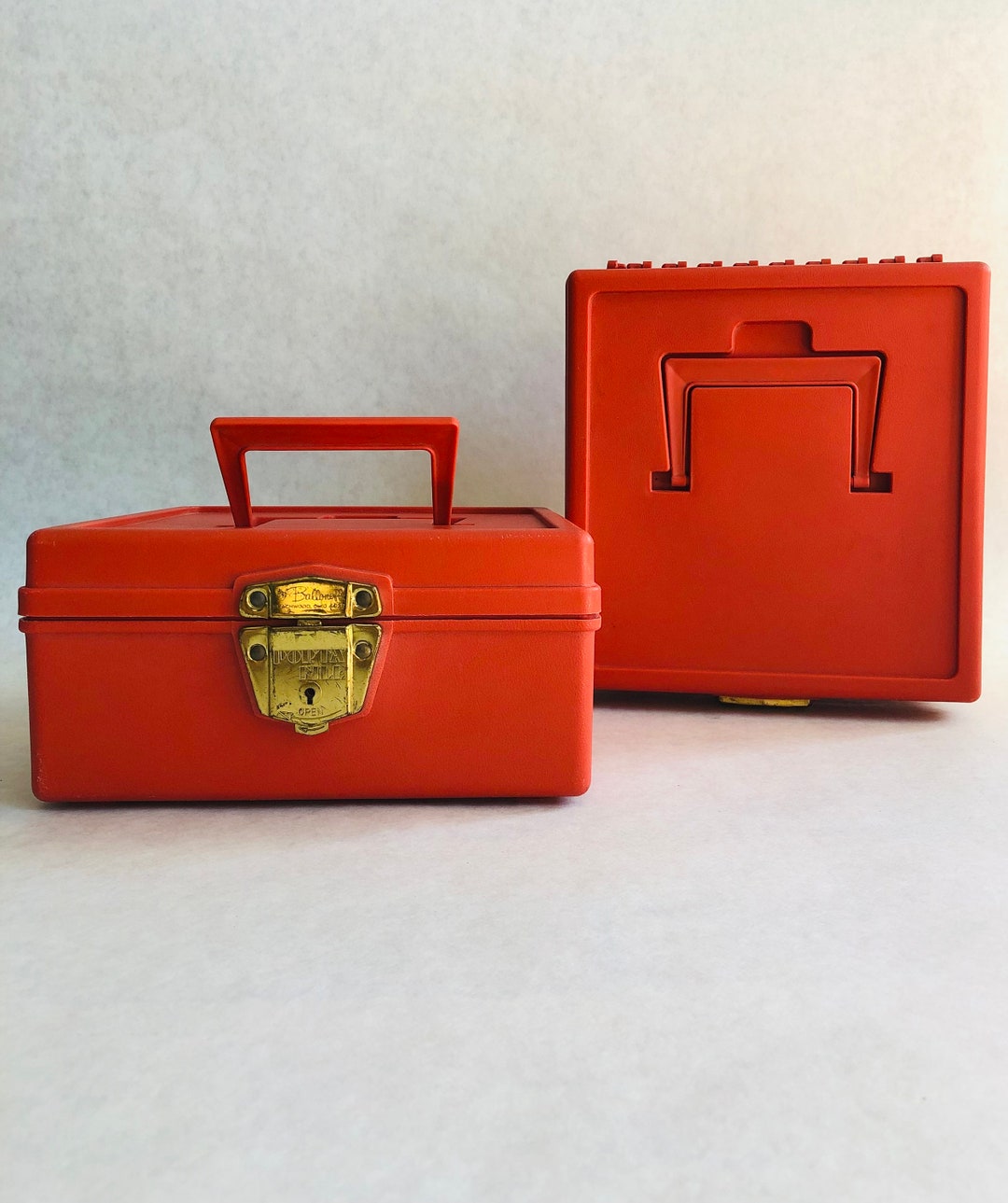 Vintage Orange Port-a-file Box, Vintage Orange File Box, Orange ...